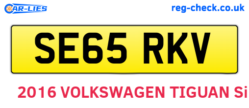 SE65RKV are the vehicle registration plates.