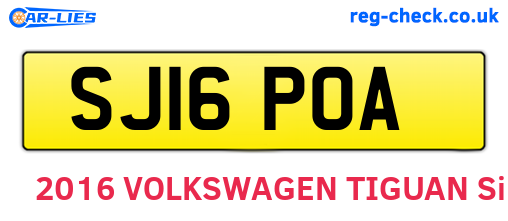 SJ16POA are the vehicle registration plates.
