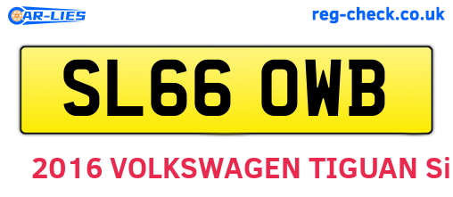 SL66OWB are the vehicle registration plates.