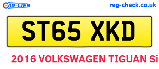 ST65XKD are the vehicle registration plates.
