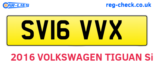 SV16VVX are the vehicle registration plates.