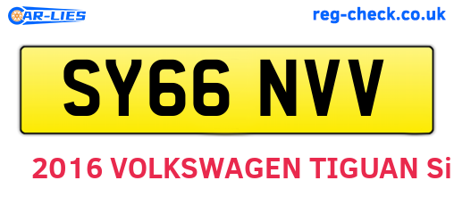 SY66NVV are the vehicle registration plates.