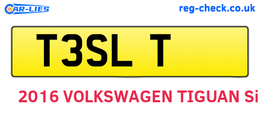 T3SLT are the vehicle registration plates.