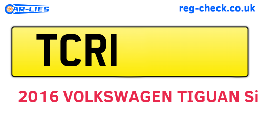 TCR1 are the vehicle registration plates.