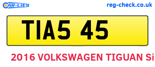 TIA545 are the vehicle registration plates.