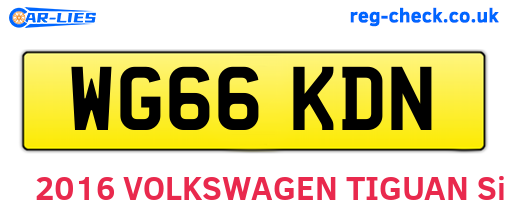 WG66KDN are the vehicle registration plates.