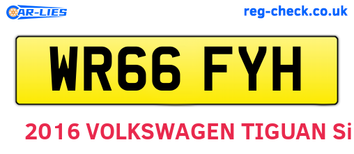 WR66FYH are the vehicle registration plates.