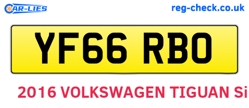 YF66RBO are the vehicle registration plates.