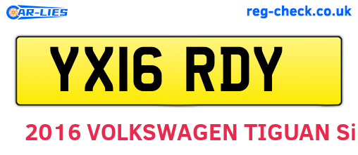 YX16RDY are the vehicle registration plates.