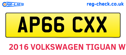 AP66CXX are the vehicle registration plates.