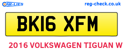 BK16XFM are the vehicle registration plates.