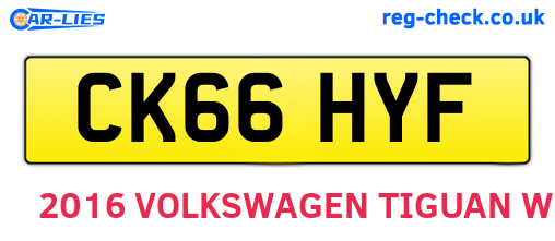 CK66HYF are the vehicle registration plates.