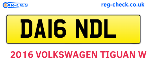 DA16NDL are the vehicle registration plates.