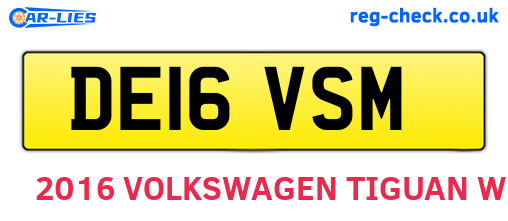 DE16VSM are the vehicle registration plates.