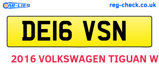 DE16VSN are the vehicle registration plates.
