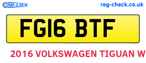 FG16BTF are the vehicle registration plates.