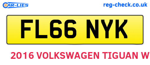 FL66NYK are the vehicle registration plates.