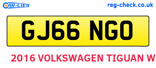 GJ66NGO are the vehicle registration plates.