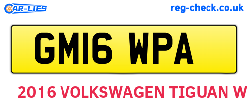 GM16WPA are the vehicle registration plates.