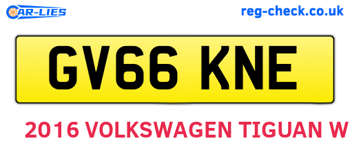 GV66KNE are the vehicle registration plates.