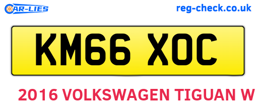 KM66XOC are the vehicle registration plates.