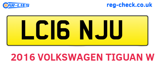 LC16NJU are the vehicle registration plates.