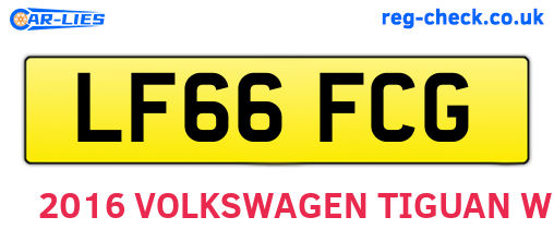 LF66FCG are the vehicle registration plates.