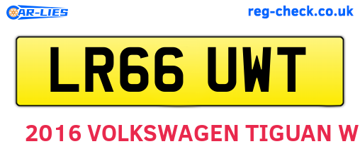 LR66UWT are the vehicle registration plates.