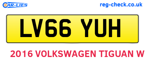 LV66YUH are the vehicle registration plates.