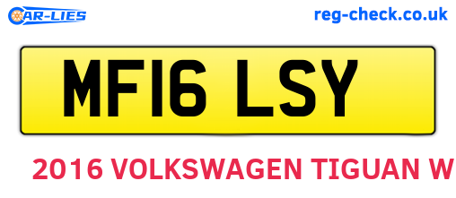 MF16LSY are the vehicle registration plates.