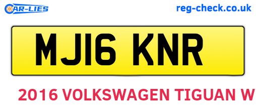MJ16KNR are the vehicle registration plates.