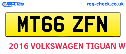 MT66ZFN are the vehicle registration plates.