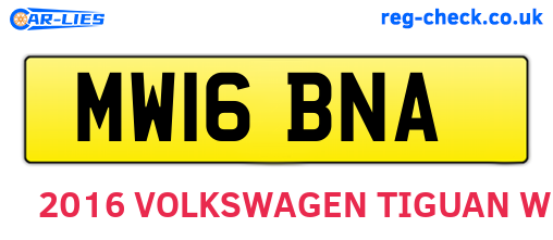 MW16BNA are the vehicle registration plates.