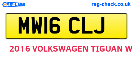 MW16CLJ are the vehicle registration plates.