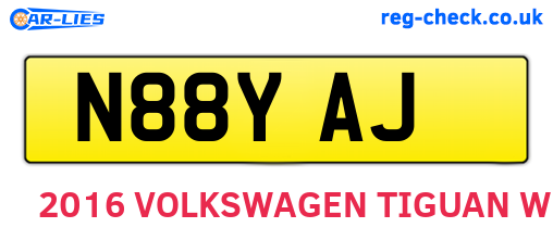 N88YAJ are the vehicle registration plates.