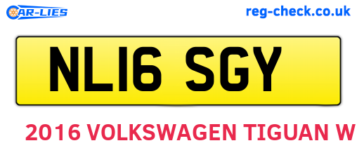 NL16SGY are the vehicle registration plates.