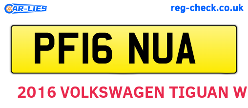 PF16NUA are the vehicle registration plates.