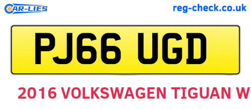 PJ66UGD are the vehicle registration plates.