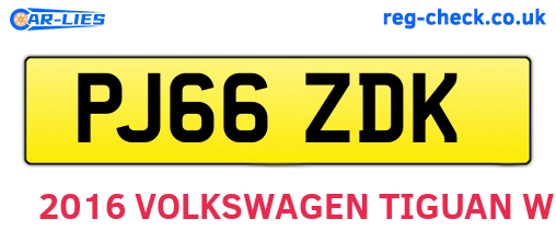 PJ66ZDK are the vehicle registration plates.