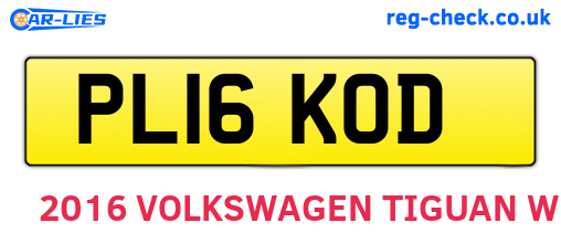 PL16KOD are the vehicle registration plates.