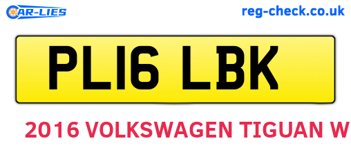 PL16LBK are the vehicle registration plates.