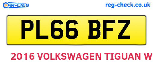 PL66BFZ are the vehicle registration plates.