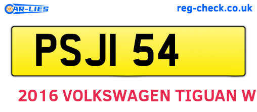 PSJ154 are the vehicle registration plates.