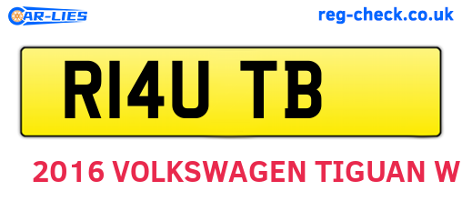 R14UTB are the vehicle registration plates.