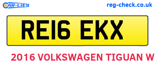 RE16EKX are the vehicle registration plates.