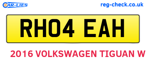 RH04EAH are the vehicle registration plates.