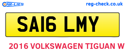 SA16LMY are the vehicle registration plates.