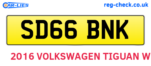 SD66BNK are the vehicle registration plates.