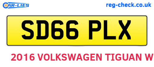 SD66PLX are the vehicle registration plates.