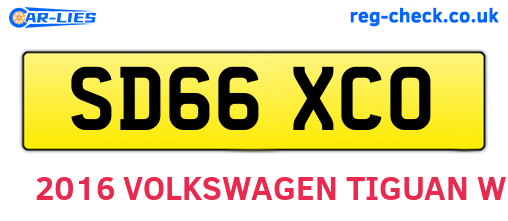 SD66XCO are the vehicle registration plates.